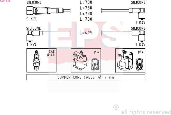 EPS 1.501.518 - Комплект запалителеи кабели vvparts.bg