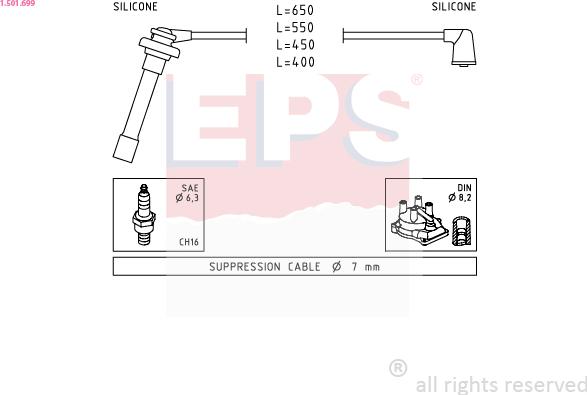 EPS 1.501.699 - Комплект запалителеи кабели vvparts.bg