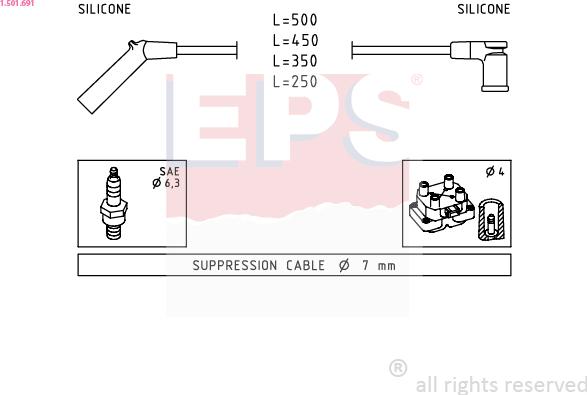 EPS 1.501.691 - Комплект запалителеи кабели vvparts.bg