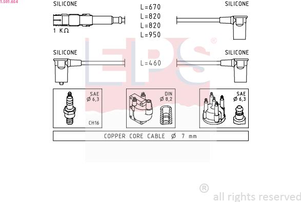 EPS 1.501.654 - Комплект запалителеи кабели vvparts.bg