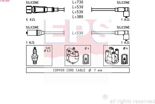 EPS 1.501.609 - Комплект запалителеи кабели vvparts.bg