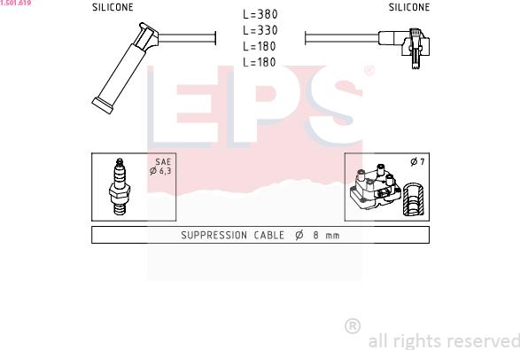 EPS 1.501.619 - Комплект запалителеи кабели vvparts.bg
