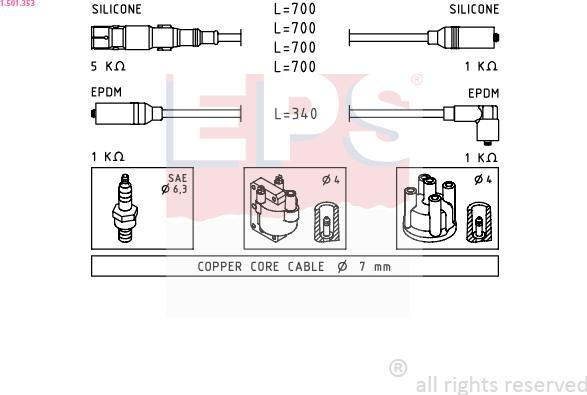 EPS 1.501.353 - Комплект запалителеи кабели vvparts.bg