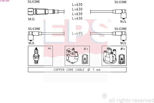 EPS 1.501.364 - Комплект запалителеи кабели vvparts.bg