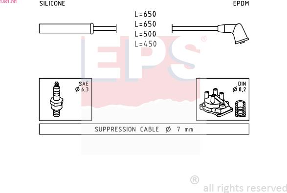 EPS 1.501.741 - Комплект запалителеи кабели vvparts.bg