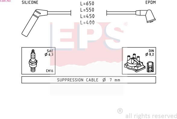EPS 1.501.753 - Комплект запалителеи кабели vvparts.bg