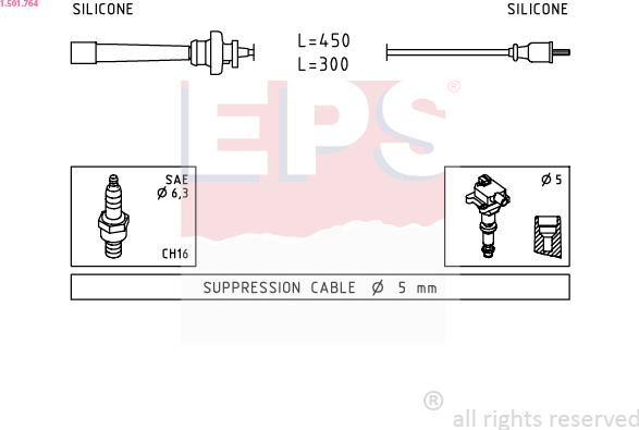 EPS 1.501.764 - Комплект запалителеи кабели vvparts.bg