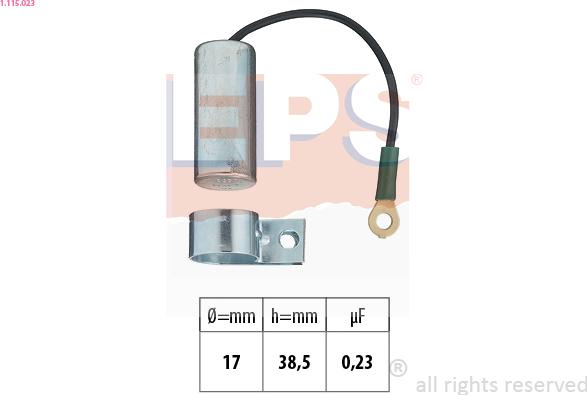 EPS 1.115.023 - Кондензатор, запалителна система vvparts.bg