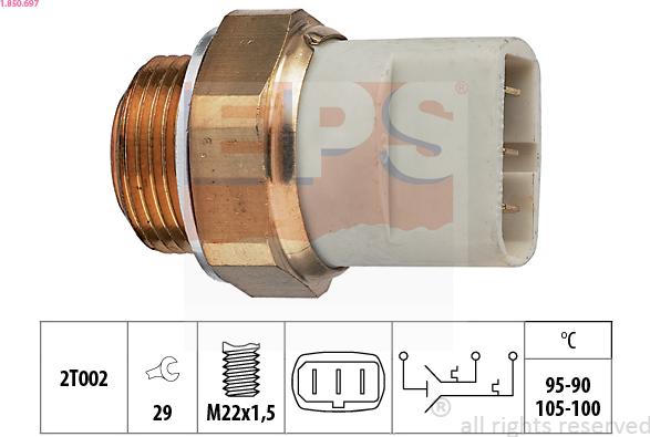 EPS 1.850.697 - Термошалтер, вентилатор на радиатора vvparts.bg