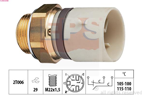 EPS 1.850.648 - Термошалтер, вентилатор на радиатора vvparts.bg