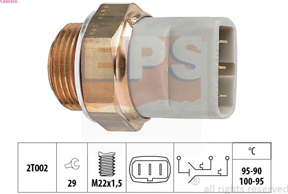 EPS 1.850.616 - Термошалтер, вентилатор на радиатора vvparts.bg