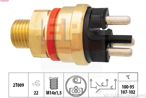 EPS 1.850.637 - Термошалтер, вентилатор на радиатора vvparts.bg