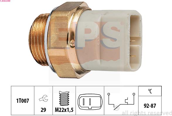 EPS 1.850.049 - Термошалтер, вентилатор на радиатора vvparts.bg