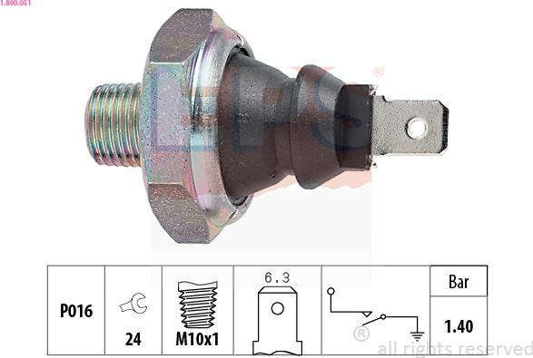 EPS 1.800.051 - Датчик, налягане на маслото vvparts.bg