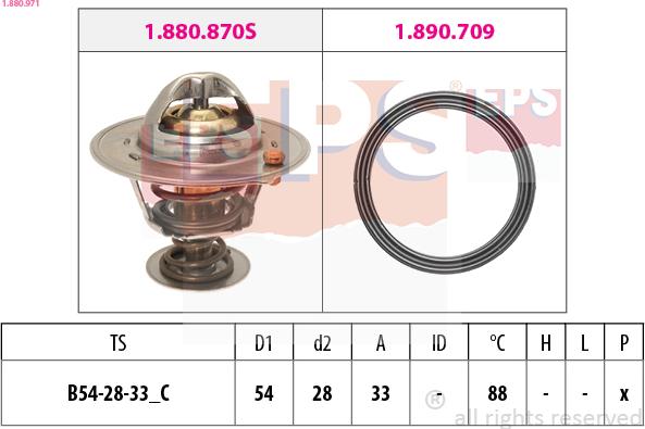 EPS 1.880.971 - Термостат, охладителна течност vvparts.bg