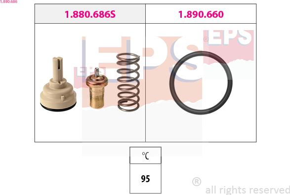 EPS 1.880.686 - Термостат, охладителна течност vvparts.bg