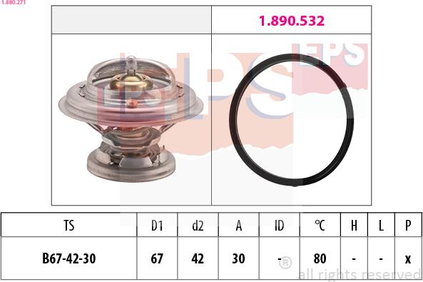 EPS 1.880.271 - Термостат, охладителна течност vvparts.bg