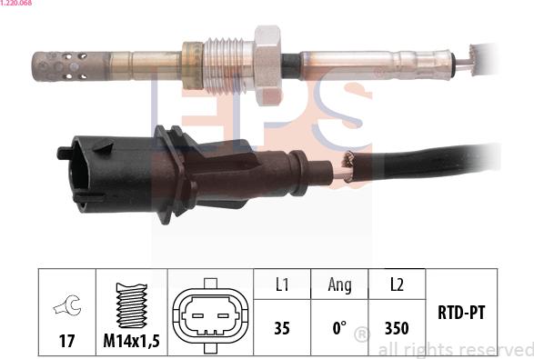 EPS 1.220.068 - Датчик, температура на изгорелите газове vvparts.bg