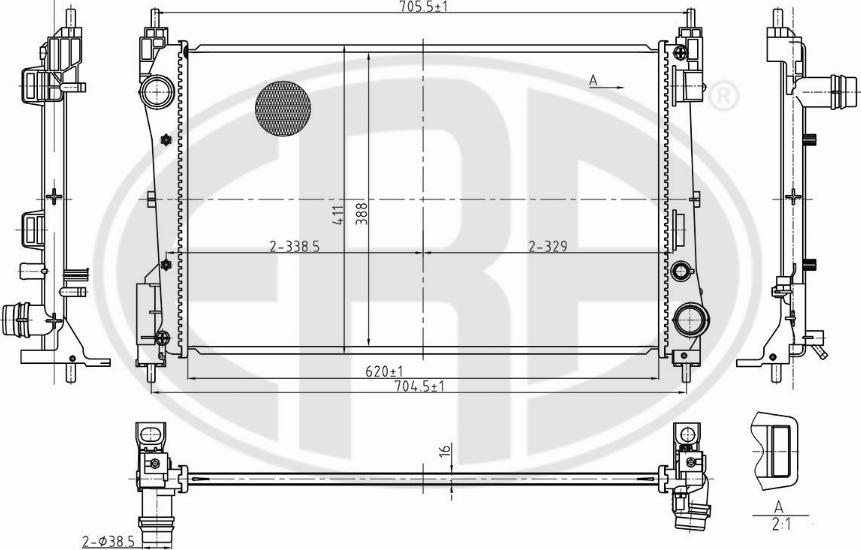 ERA 673342 - Радиатор, охлаждане на двигателя vvparts.bg