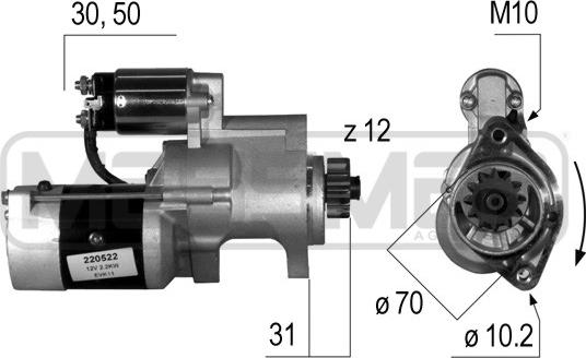 ERA 220522 - Стартер vvparts.bg