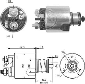 ERA ZM3491 - Магнитен превключвател, стартер vvparts.bg