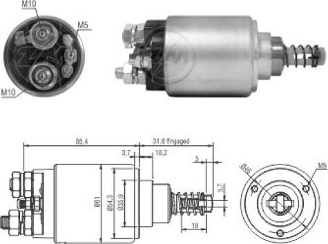 ERA ZM2735 - Магнитен превключвател, стартер vvparts.bg