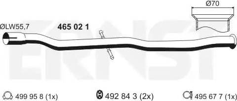 ERNST 465021 - Ремонтна тръба, катализатор vvparts.bg