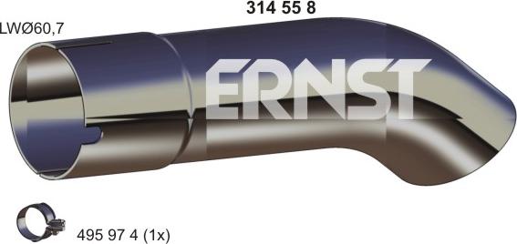 ERNST 332491 - Изпускателна тръба vvparts.bg