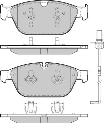 E.T.F. 12-1477 - Комплект спирачно феродо, дискови спирачки vvparts.bg