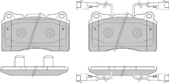 E.T.F. 12-1600 - Комплект спирачно феродо, дискови спирачки vvparts.bg
