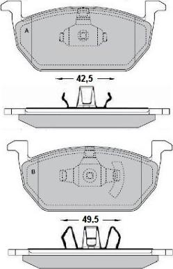 E.T.F. 12-1710 - Комплект спирачно феродо, дискови спирачки vvparts.bg