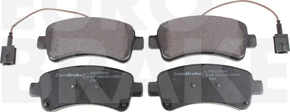 Eurobrake 55022299104 - Комплект спирачно феродо, дискови спирачки vvparts.bg