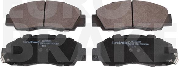 Eurobrake 5502229981 - Комплект спирачно феродо, дискови спирачки vvparts.bg