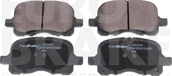 Eurobrake 5502224542 - Комплект спирачно феродо, дискови спирачки vvparts.bg