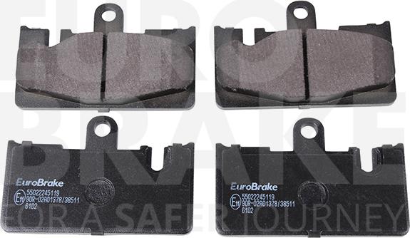 Eurobrake 55022245119 - Комплект спирачно феродо, дискови спирачки vvparts.bg