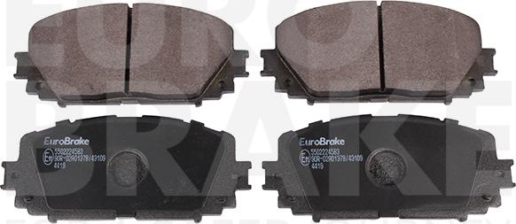 Eurobrake 5502224583 - Комплект спирачно феродо, дискови спирачки vvparts.bg