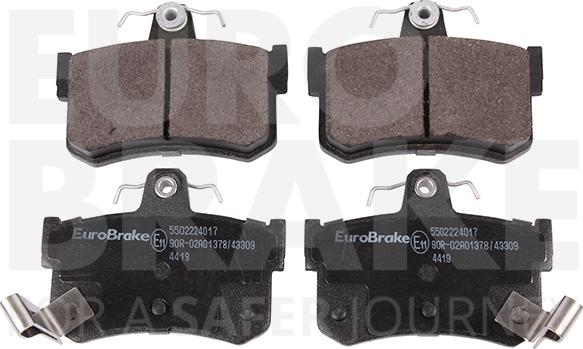 Eurobrake 5502224017 - Комплект спирачно феродо, дискови спирачки vvparts.bg