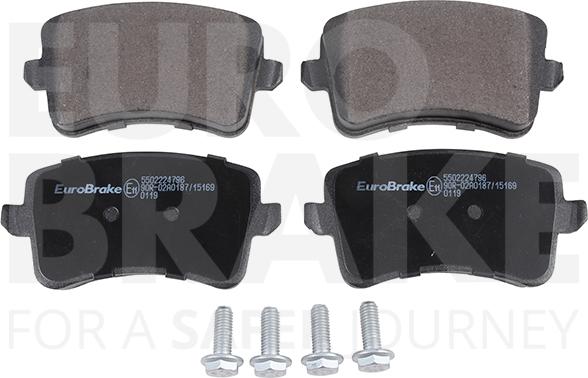 Eurobrake 5502224796 - Комплект спирачно феродо, дискови спирачки vvparts.bg