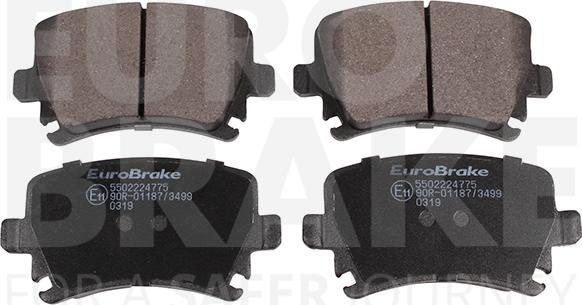 Eurobrake 5502224775 - Комплект спирачно феродо, дискови спирачки vvparts.bg