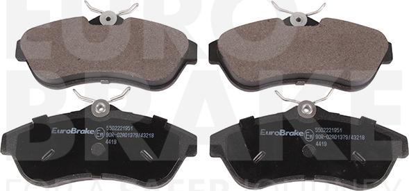 Eurobrake 5502221951 - Комплект спирачно феродо, дискови спирачки vvparts.bg