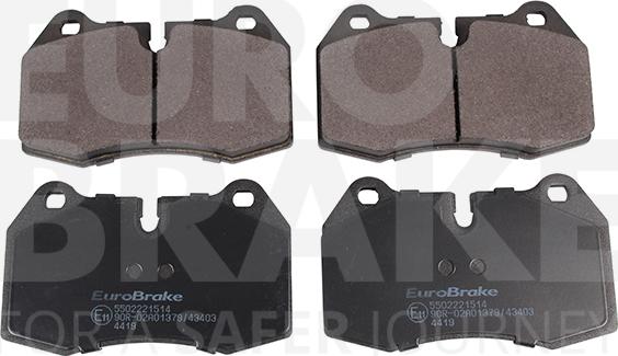 Eurobrake 5502221514 - Комплект спирачно феродо, дискови спирачки vvparts.bg