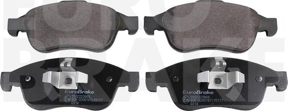 Eurobrake 5502223969 - Комплект спирачно феродо, дискови спирачки vvparts.bg