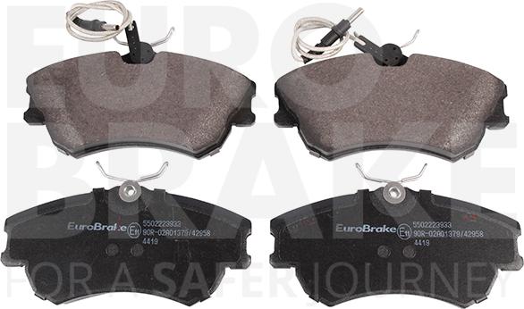 Eurobrake 5502223933 - Комплект спирачно феродо, дискови спирачки vvparts.bg