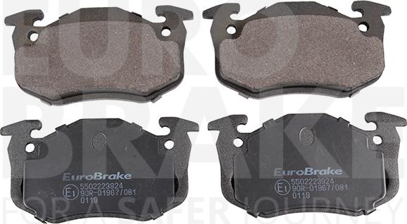 Eurobrake 5502223924 - Комплект спирачно феродо, дискови спирачки vvparts.bg