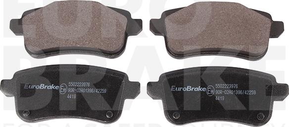 Eurobrake 5502223976 - Комплект спирачно феродо, дискови спирачки vvparts.bg