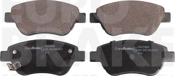 Eurobrake 5502223649 - Комплект спирачно феродо, дискови спирачки vvparts.bg