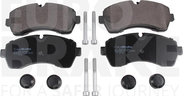 Eurobrake 5502223364 - Комплект спирачно феродо, дискови спирачки vvparts.bg