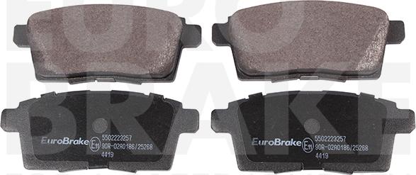 Eurobrake 5502223257 - Комплект спирачно феродо, дискови спирачки vvparts.bg