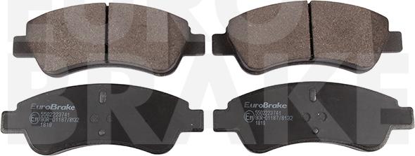 Eurobrake 5502223741 - Комплект спирачно феродо, дискови спирачки vvparts.bg