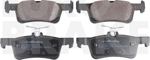 Eurobrake 5502223755 - Комплект спирачно феродо, дискови спирачки vvparts.bg